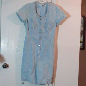 Embellished Blue Denim Romper Size 12